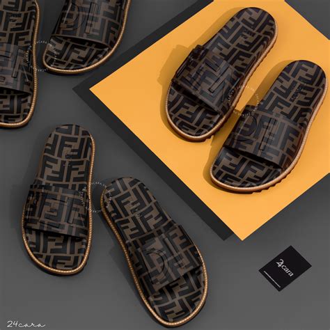 fendi slides gold|fendi slides for men.